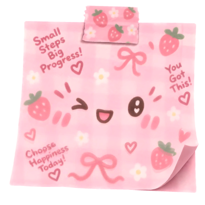 Kawaii Taped Sticky Note Face