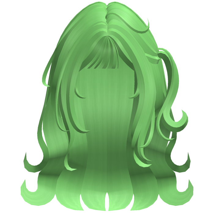 Cute Long Wavy Hair w/ Flipped Ends (Green)