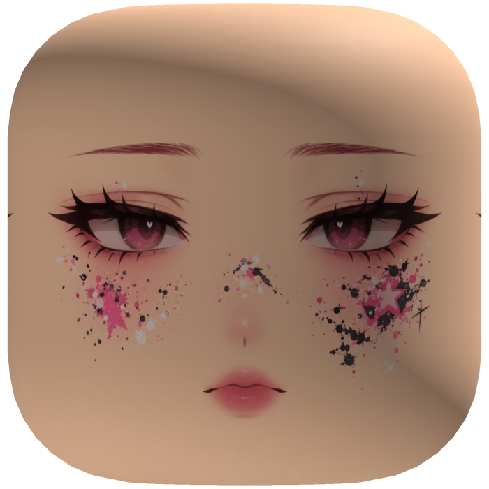 Pink Grunge Doll Face with Star Splatter Makeup