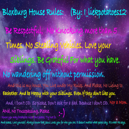 Bloxburg House Rules :D Roblox decal