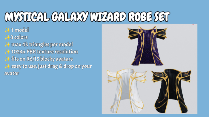 [R15/R6] Mystical galaxy wizard robe set preview 1
