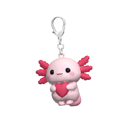 Pink Axolotl Keychain