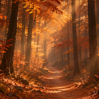 Autumn Forest Sunset Trail Fall Nature Backgrounds