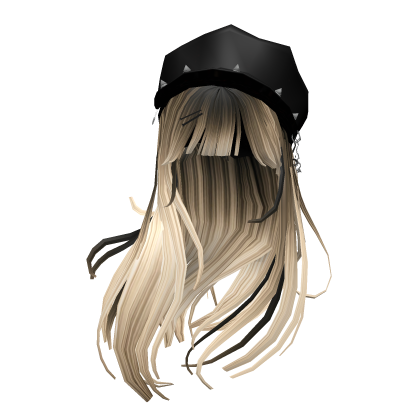 ✧ Long Blonde Newsboy Cap Hair Combo w Hairclip Roblox item