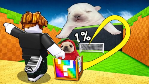 Kick a Lucky Block for Pibbles!