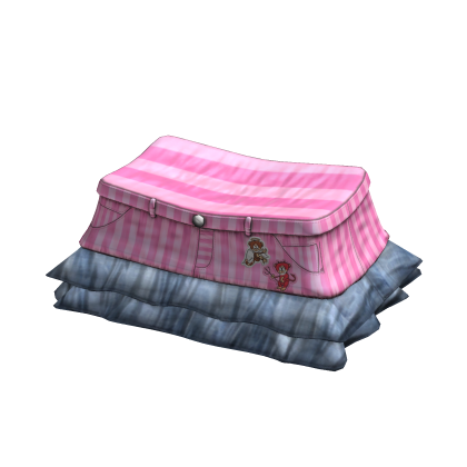 Cute Mini Skirt | Pink Striped & Denim thumbnail