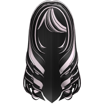 two-tone pretty dollette curly hair black & pink Roblox item