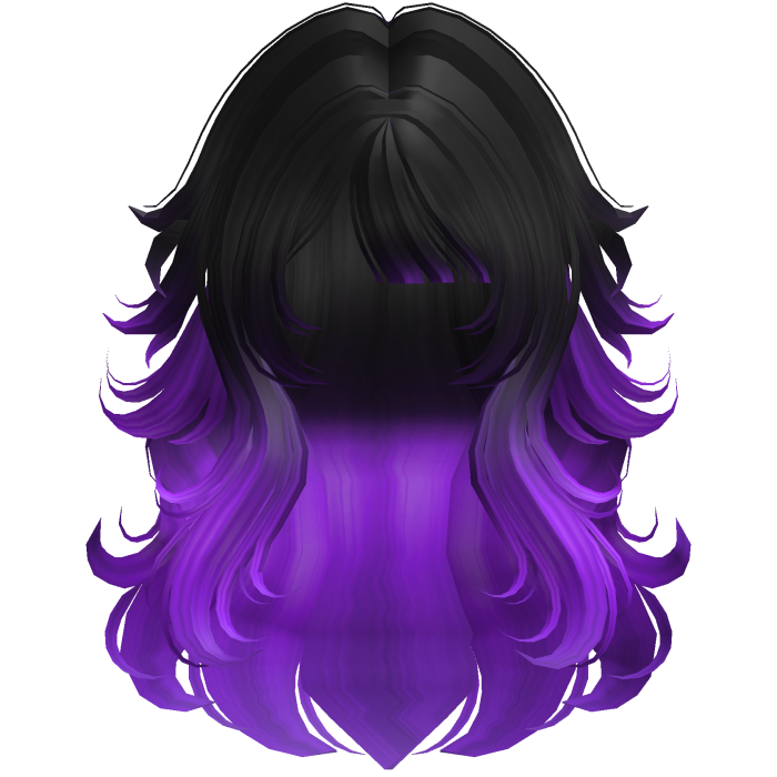 Chibi Anime Fluffy Layered Hair (Black & Purple) 
