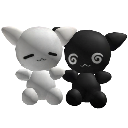 bear plushies hair clip black and white Roblox item