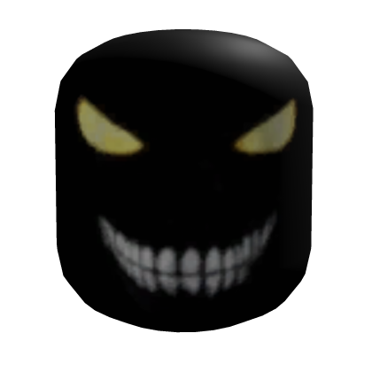 Black smile head/face with angry neon eyes Roblox item