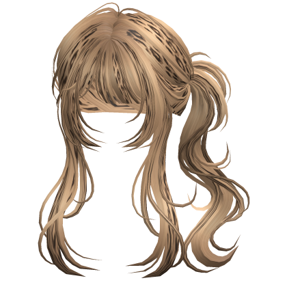 Messy Vamp Cyber Wolfcut Ponytail Blue Cheetah Roblox item