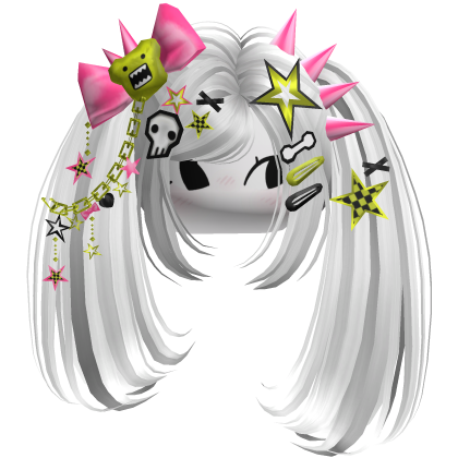 ♡ Scene Spiky Moe Pigtails (White)