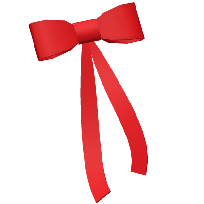 ♡ whimsical long ribbon bow in red