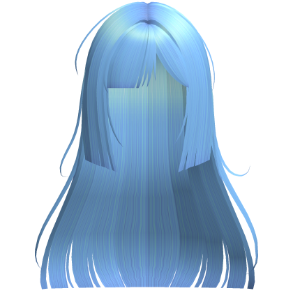 Cute Long Hime Cut Hair Side Bang (Pastel Blue) Roblox item