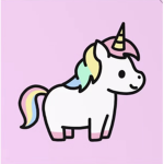Cute unicorn glitter