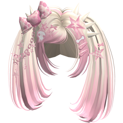 ♡ Scene Spiky Moe Pigtails (Pink Beige)