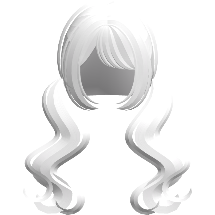 ♡ ꒱  dreamy wavy low pigtails in white