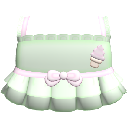 Green Cutesy Ribbon Ice cream Dress Roblox item