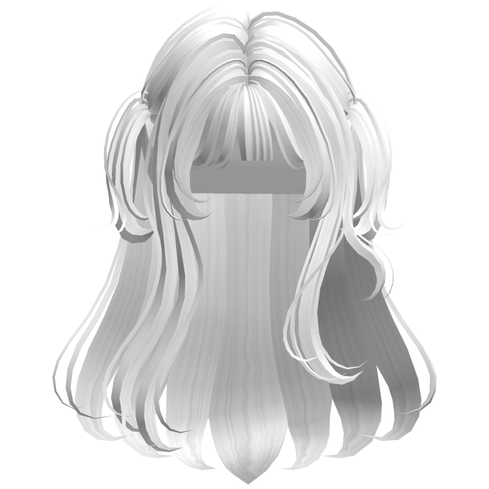 White soft layered hime hair