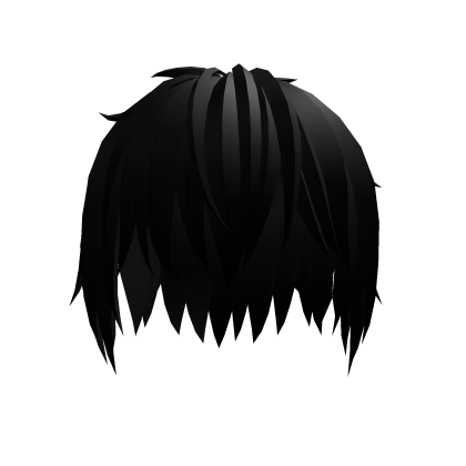 black highlight messy emo hair Roblox item