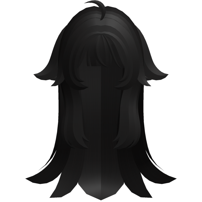 black messy vkei long wispy hair w tufts