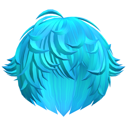 neon blue emo moe vkei messy anime hair with tufts Roblox item