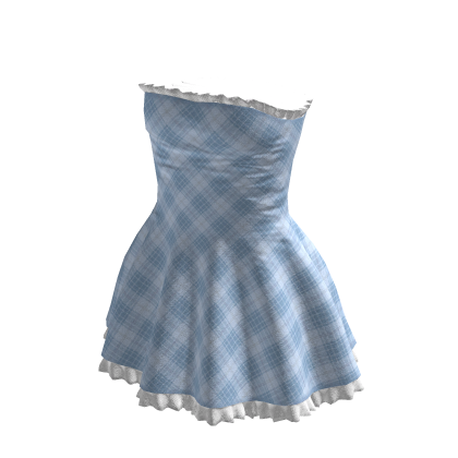 💙 Cute Blue Plaid Dress thumbnail