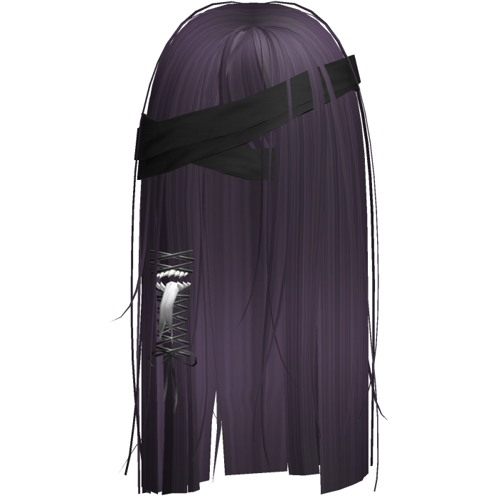 Creepy Purple Monster Hair w Black Bandages