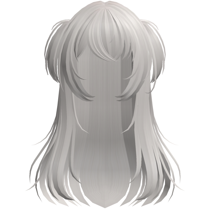 shy wispy layered hair w/ pigtails light ash