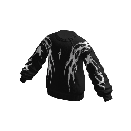 Grunge Scratch Print Sweater (Black)