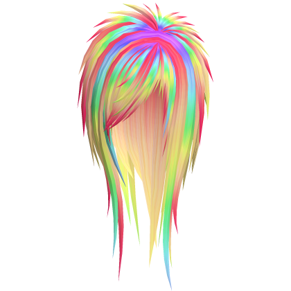  Rainbow Iridescent Choppy Messy Hair