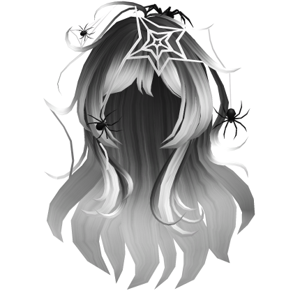 Grey Messy Scene Spider Web Halloween Hair Roblox item