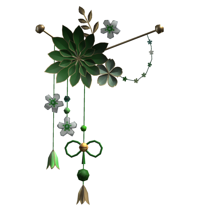 Green & Gold Lotus Japanese Flower Hairclip