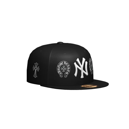 Chrome Black NYC Fitted Cap | Roblox Item - Rolimon's