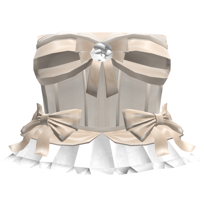 🎀 Coquette Ruffle Bow Corset Dress Royal Beige