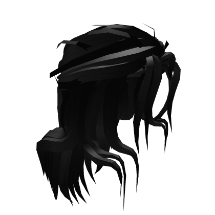 masculine long black hair w ponytail v2 Roblox item