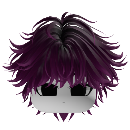 black and purple anime messy layered hair