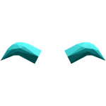 Cyan Upside Down Horns