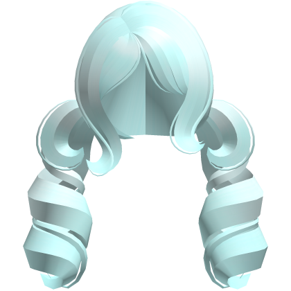 princess big swirly curls low ponytails teal