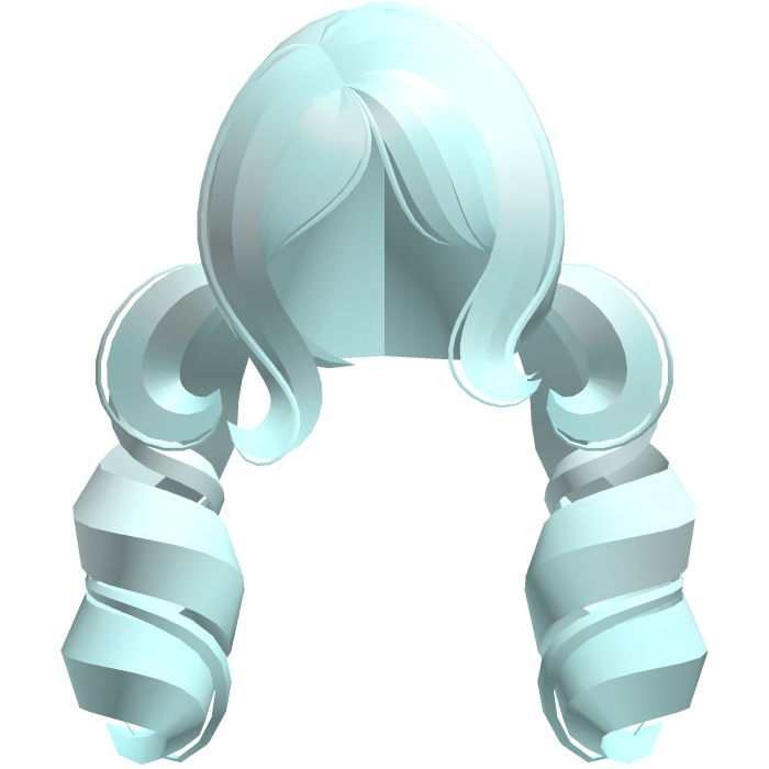 princess big swirly curls low ponytails teal
