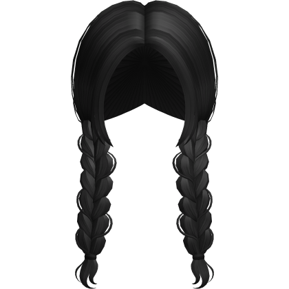 Messy Braided Pigtails in Black Roblox item