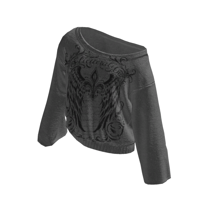 Grey Graphic Loose Sweater