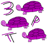 3 Purple Turtles