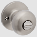 The doorknobs on the door