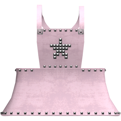 Pink emo studded pinafore dress w/ buckles