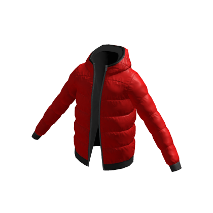 Red Hooded Puffer Jacket