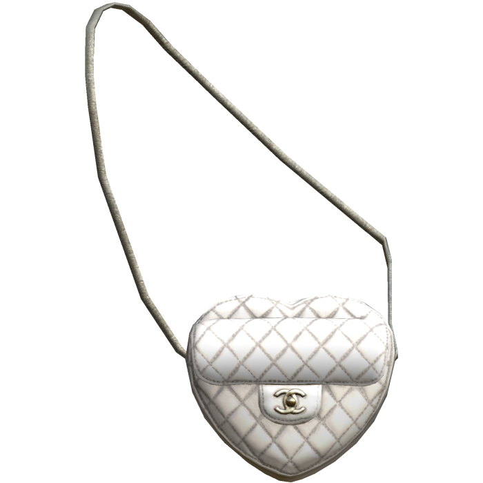 White Chanel Heart Purse