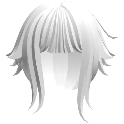 fluffy messy moe short hair w tufts in white
