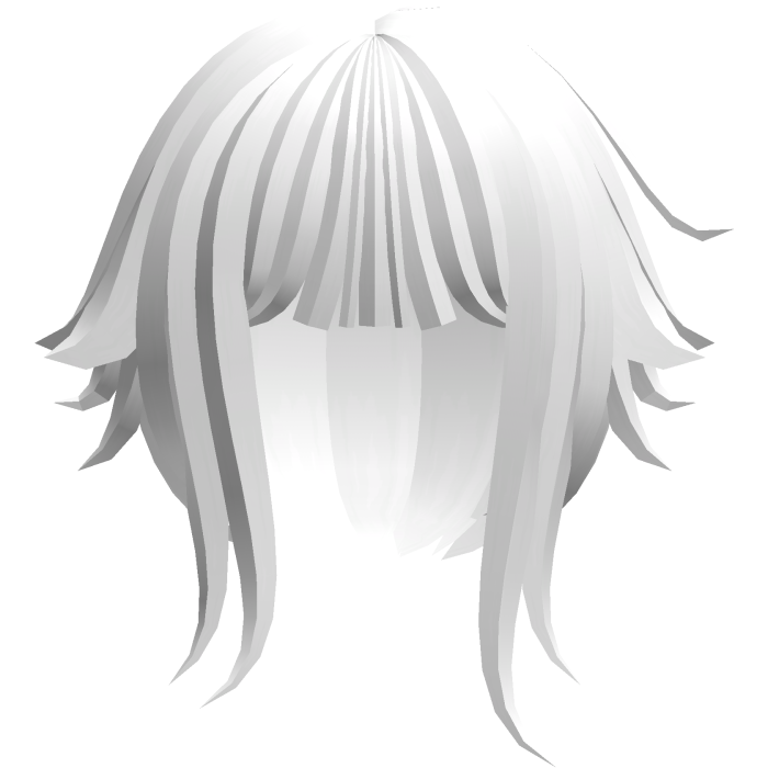 fluffy messy moe short hair w tufts in white