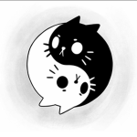Yin Yang Kitty Cat